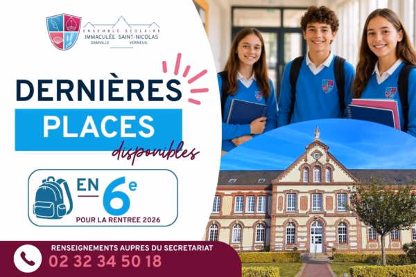Annonce_1 Dernières places pour les inscriptions en 6e