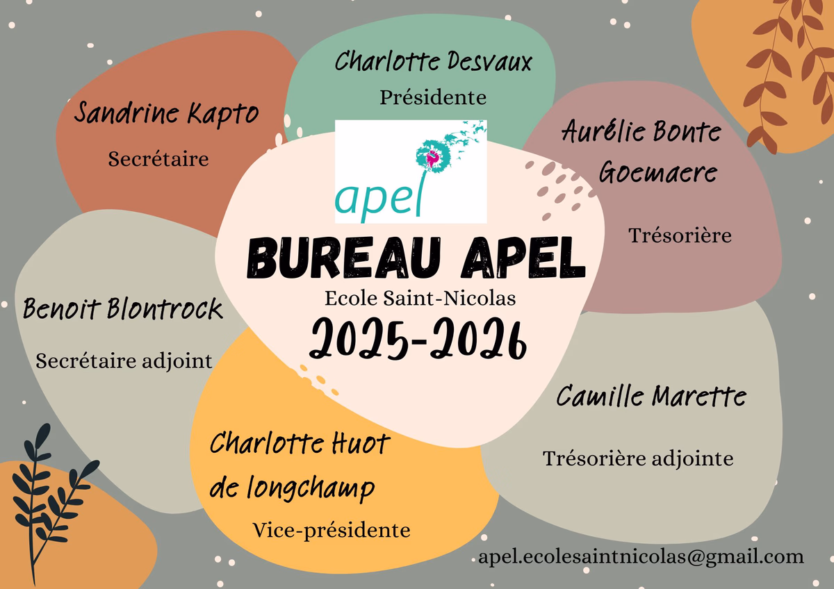 Bureau de l'APEL Saint-Nicolas 2025-2026